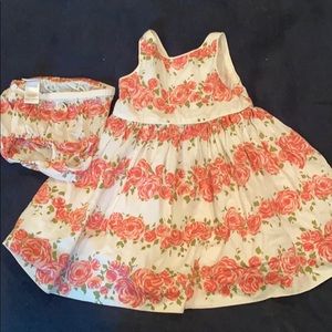 Janie and Jack lined floral dress with bloomers